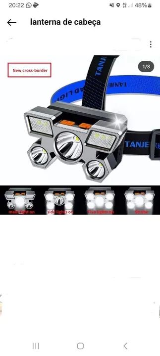 Headlamp de LED com 5 Lâmpadas - Iluminação Potente - Foto 2