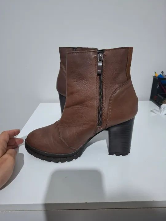 Bota de couro legítimo marrom Sonho dos Pés - Foto 3