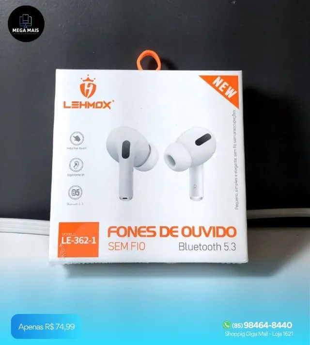 Fone ouvido bluetooth Le-362-1 Lehmox