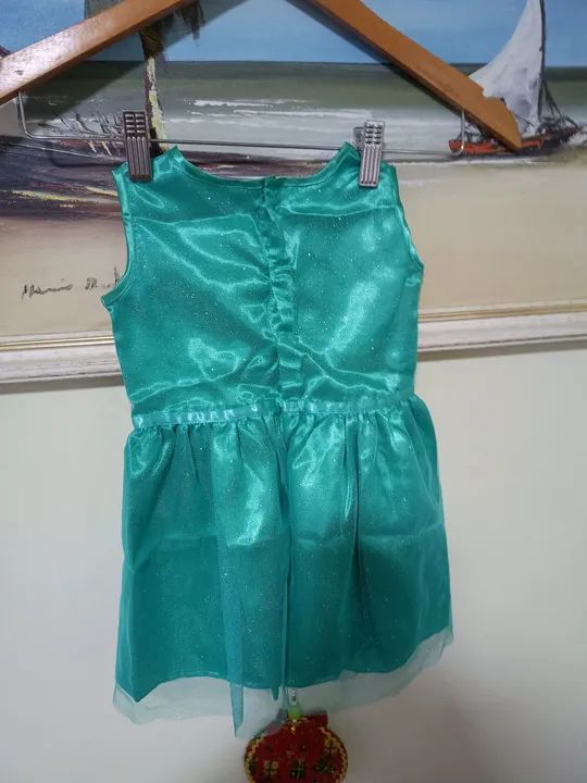 Vestido de tule brilhante verde bebê menina - Foto 4
