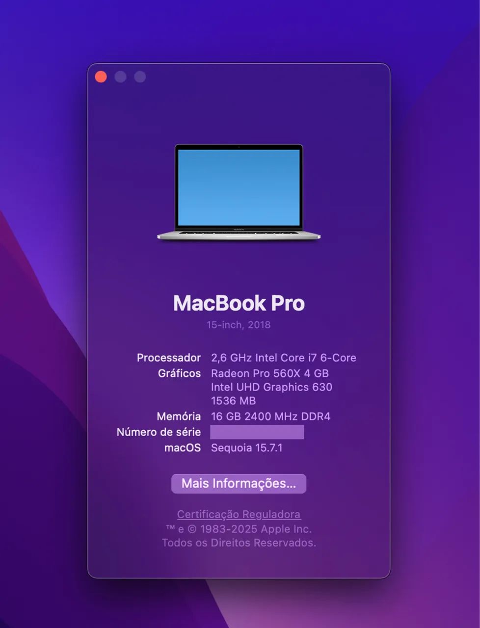 MacBook Pro 15? i7 (2018) 16GB RAM 512 SSD AMD Radeon Pro 560X 4GB - Foto 5