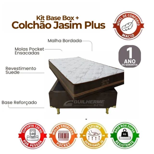 Cama Solteirão 110×200 molas ensacadas.  Produtos Novos - Foto 3