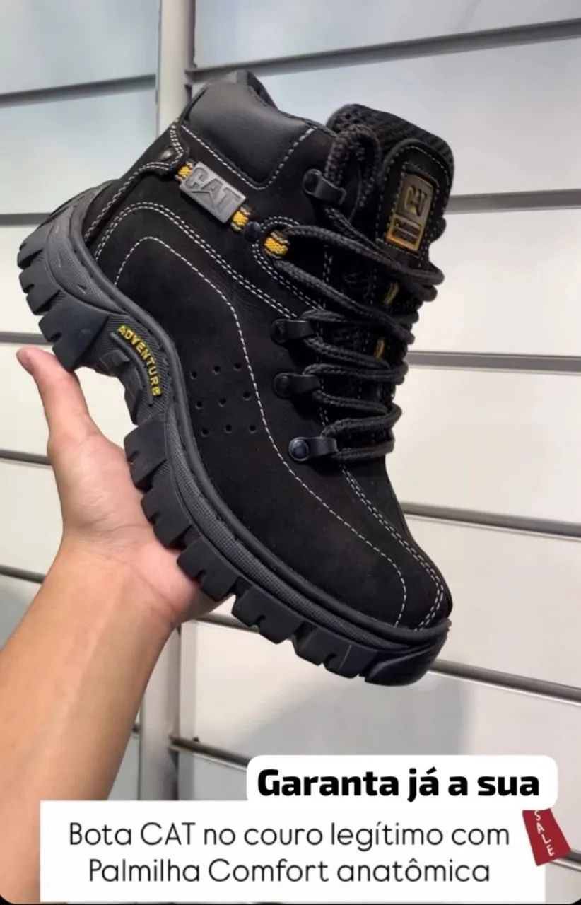 Bota caterpillar couro legítimo 
