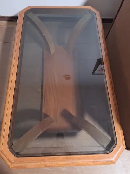 Mesa de Centro em Madeira e Vidro - Foto 3