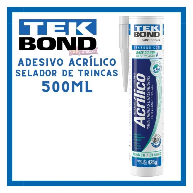 Adesivo Acrílico Selador de Trincas 425G Tek Bond BRANCO