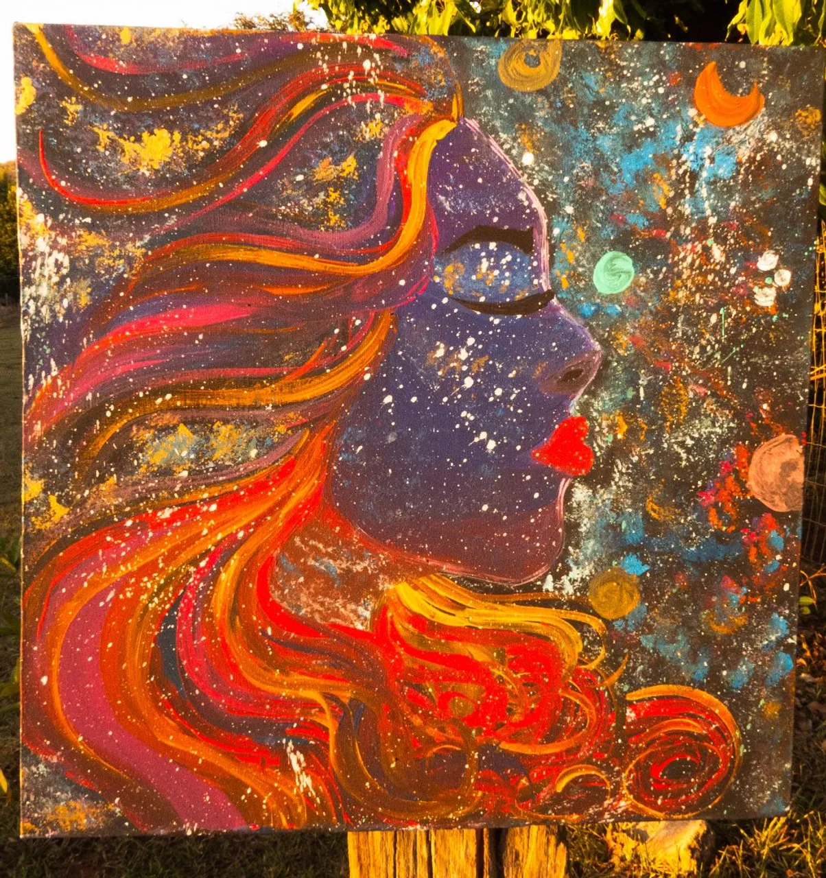 Quadro pintado a mão - Belle