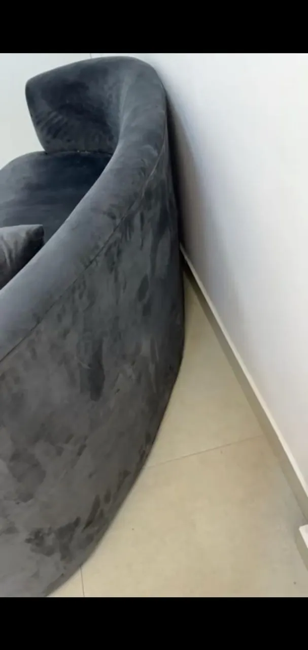 Sofá Curvo Moderno Cinza