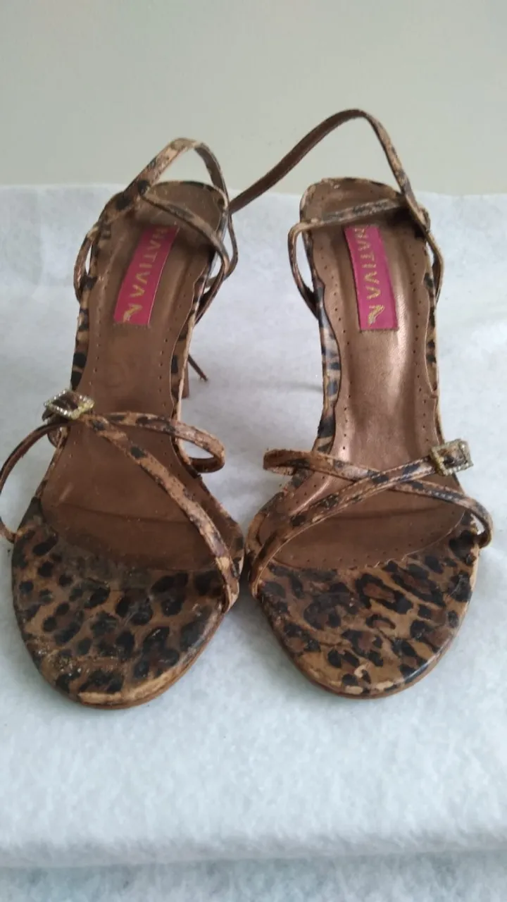 Sandália de Festa animal print
