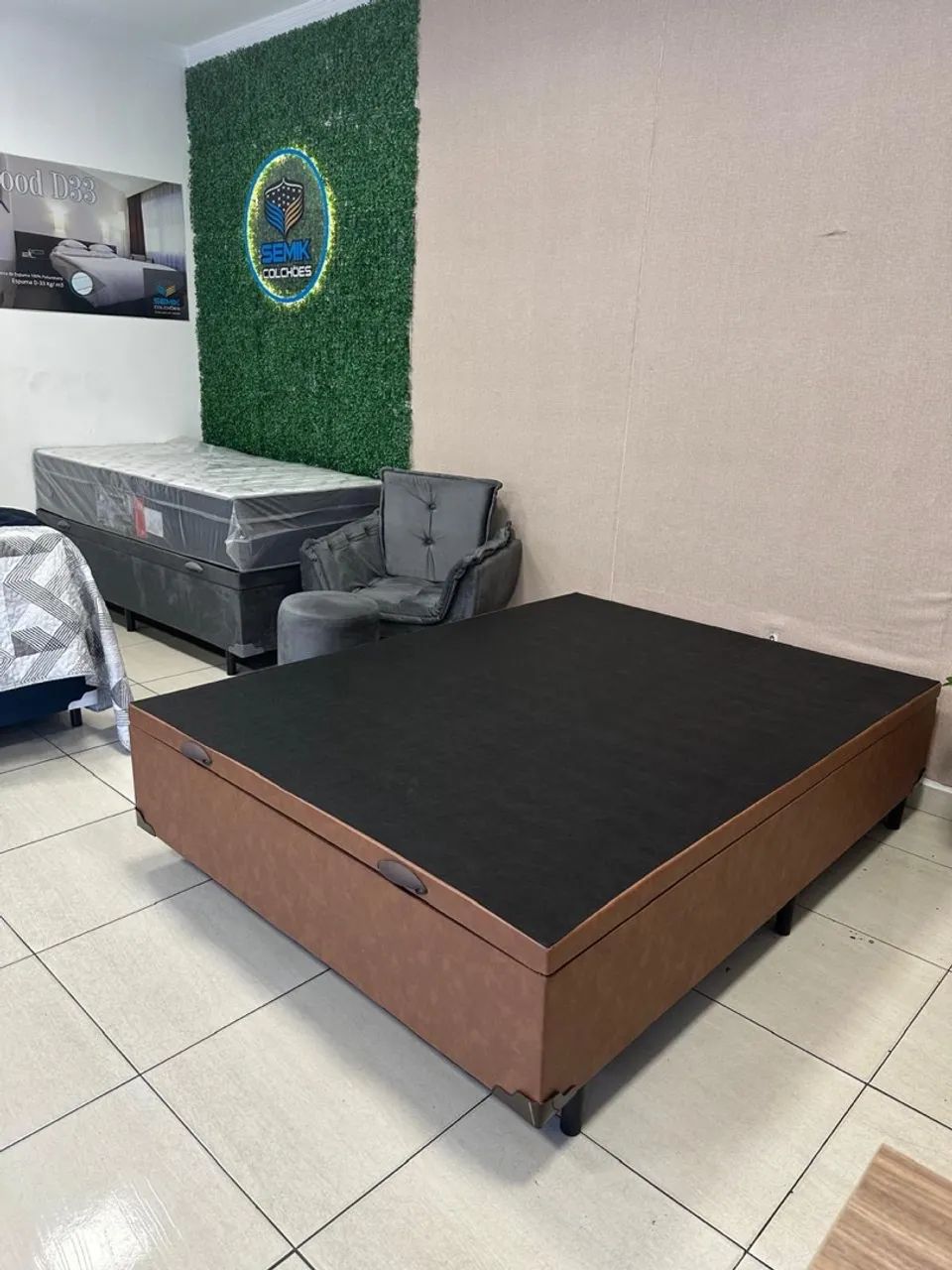 Base Box Baú em courino ou suede diversas cores