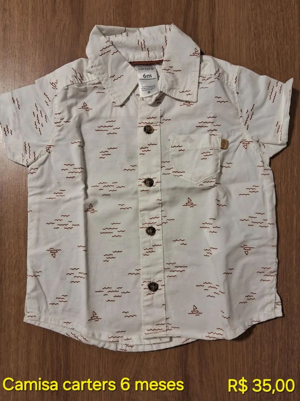 Camisa Carter's 6 meses - Bebê Menino