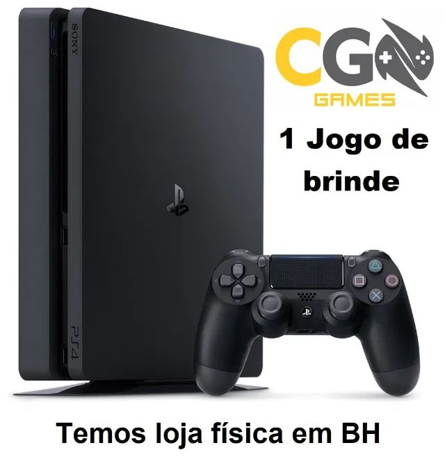 PS4 Slim 500GB Semi Novo 1 Jogo e Garantia-Pegamos Videogame-Cartão Até 12x-Loja Física