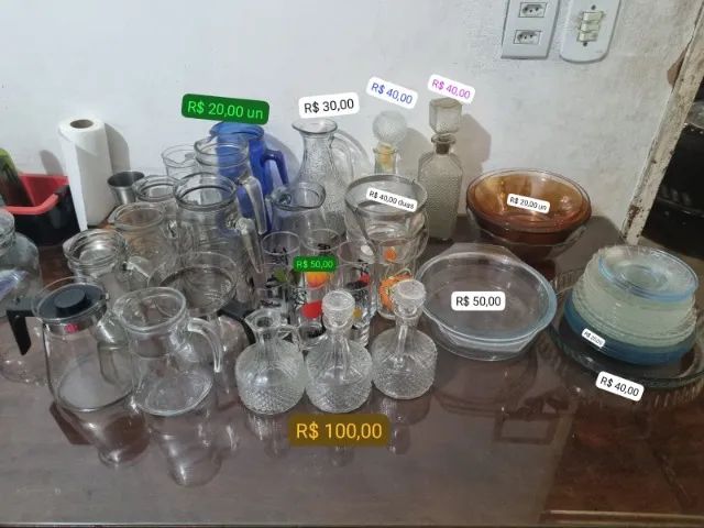 Kit Vidraçaria: Jogo de Travessas, Pratos, copos e mais - Foto 5