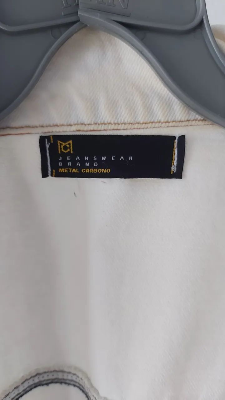 Jaqueta Jeans Branca Destroyed - Foto 2