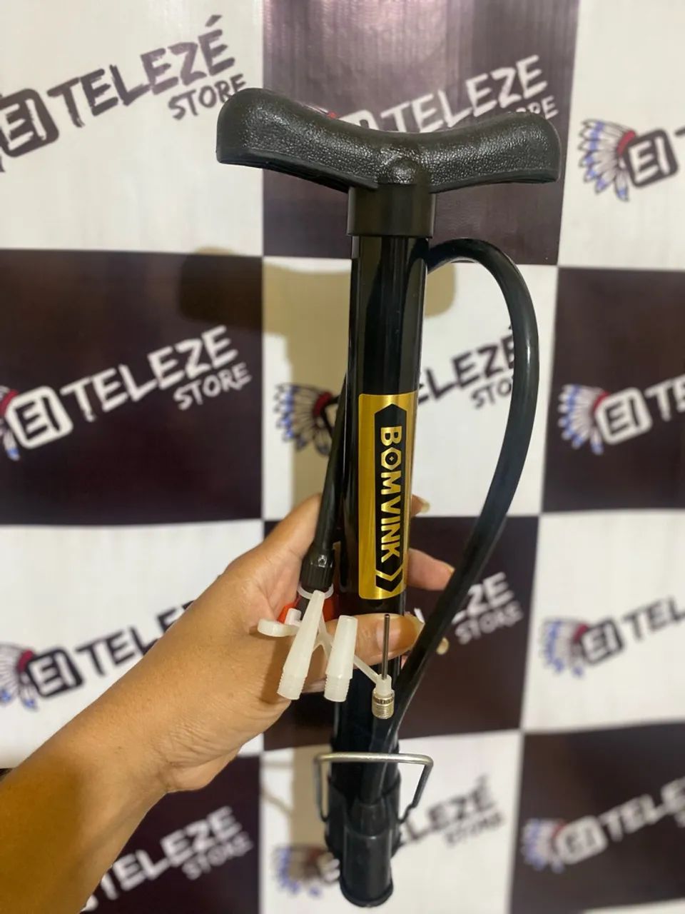 Bomba de Ar Portátil para Pneu de Bicicleta e Outros