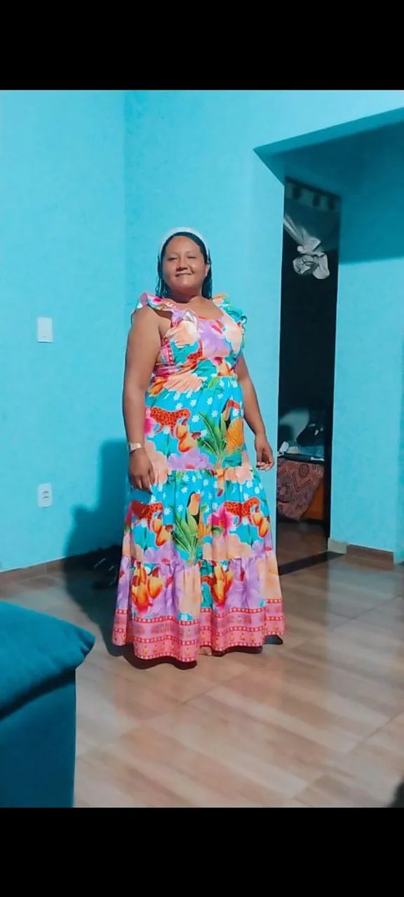 Vestido Longo Floral Colorido