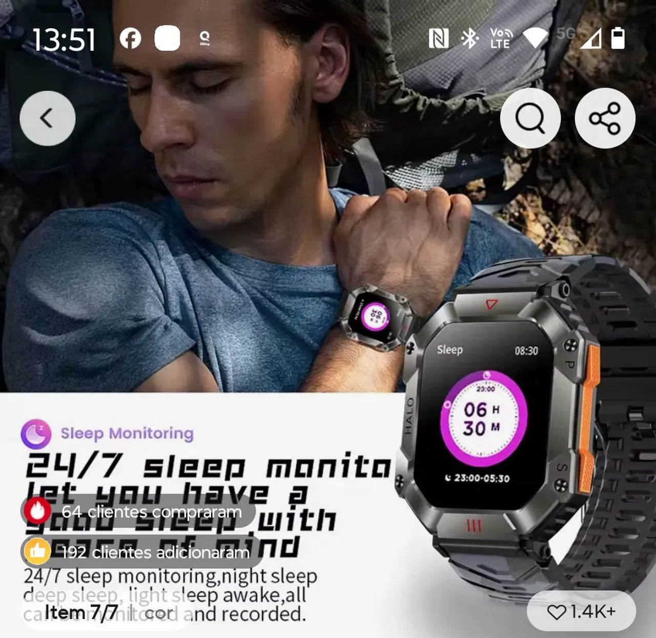 Smartwatch HALO com GPS e Compasso - Foto 3