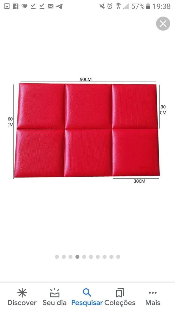 Placas para decoração Courino Vermelho - Foto 3