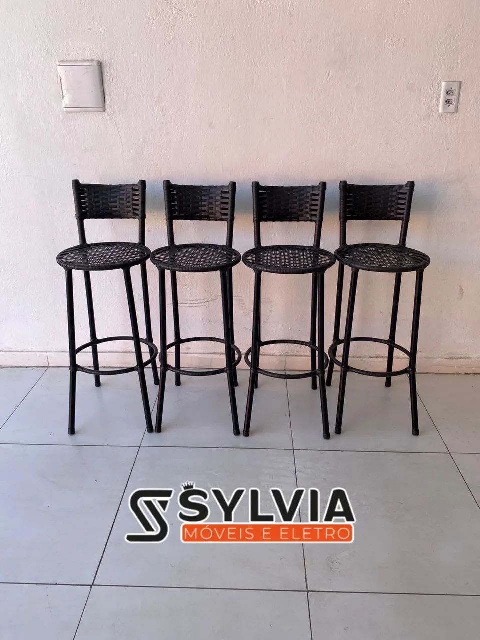 Banquetas de fibra com ferro redonda - Foto 2