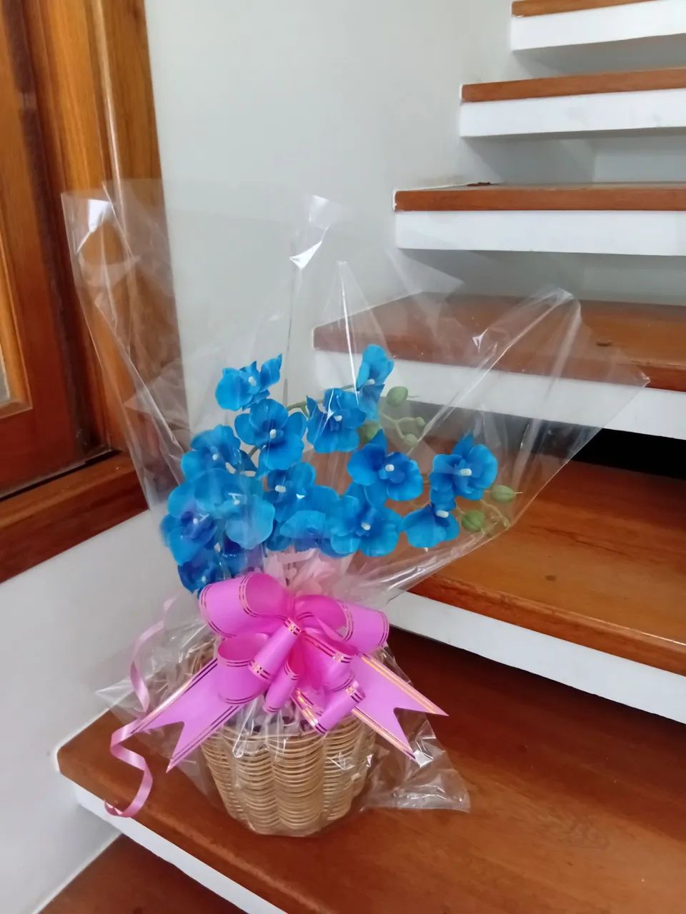 Orquídea artificial em vaso de vidro - Foto 2