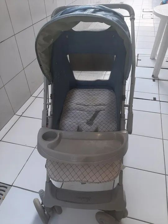 Carrinho de Bebê Usado - Azul - Foto 3
