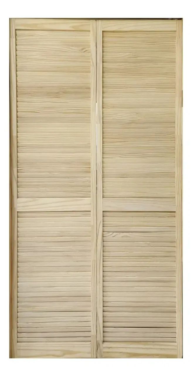 Porta Camarão Correr De Madeira 2,15x78,2 Veneziana Completo - Foto 5