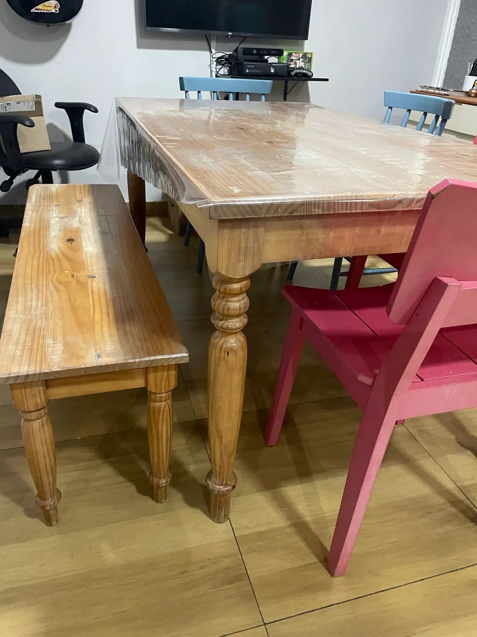 Mesa de jantar de madeira 64363873053313120