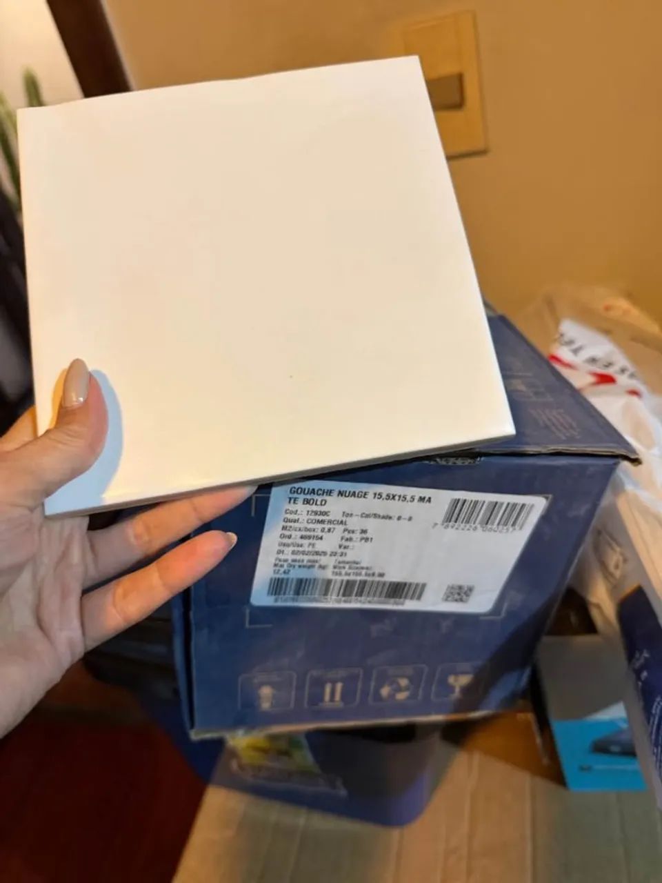 25 Caixas Revestimento Gouache Nuage 15,5x15,5 Mate (Fosco) Bold Portobello - Foto 2