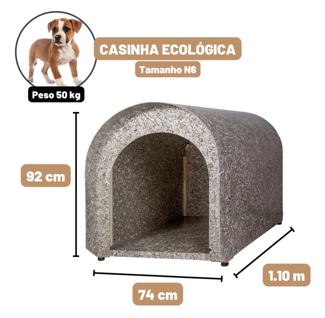 Casinha para cachorro em biodegradáveis n6 - Foto 2