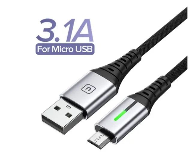 Cabo micro usb 3.1A em nylon Iniu 0,50cm - Foto 2