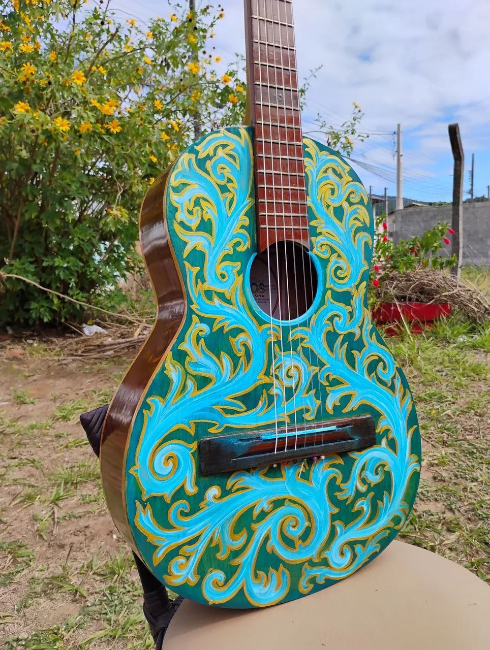 Violão clássico decorado - Foto 3