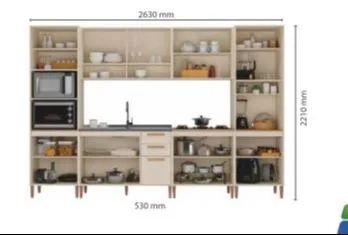 COZINHA MUNIQUE Altura: 221cm Largura: 263cm Profund: 53cm - Foto 3