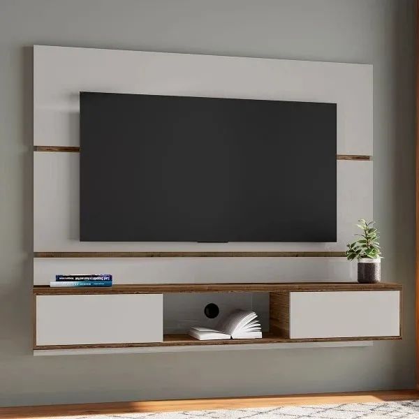 Painel bancada suspenso Ambar 65 polegadas ypê off white 