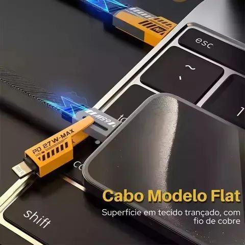 Cabo Usb Turbo 65w Carregador 4 Em 1 1m (JK Eletrônicos atacado)Black friday - Foto 2