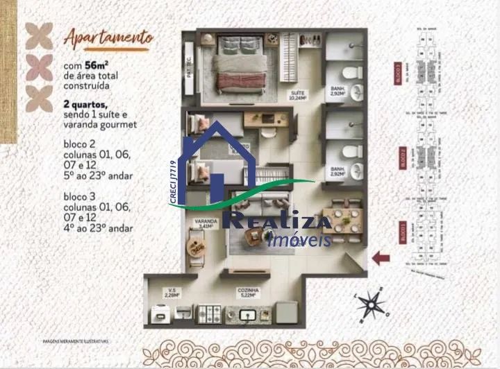 Vendo apartamento no Jardim Imperial 2 com 2 quartos sendo 1 suíte! Patronato- SG - Foto 2