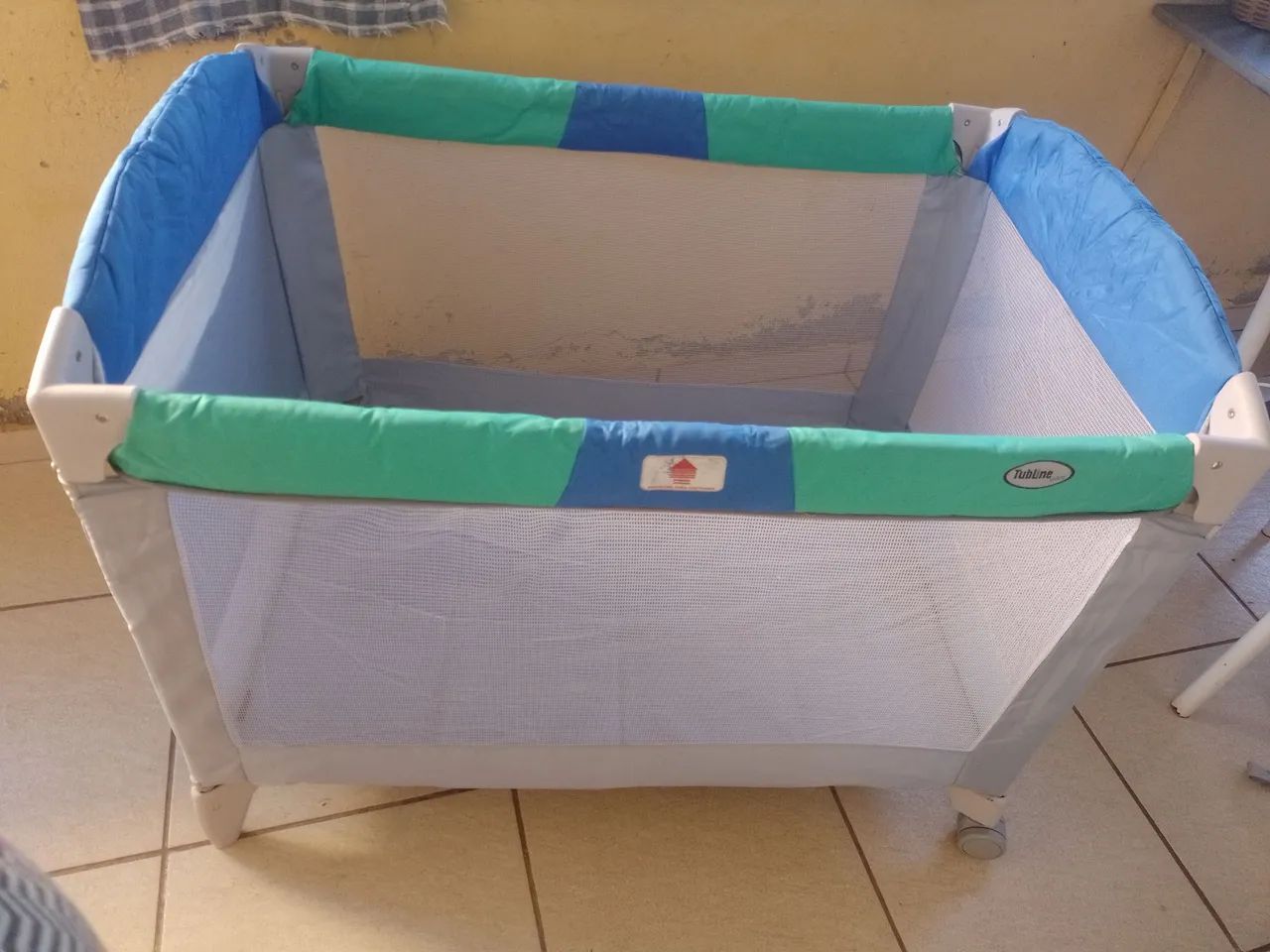 Cercado para Bebê Tubline - Azul e Verde - Foto 4