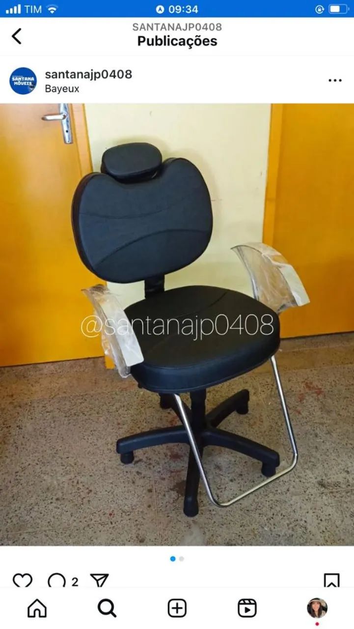 Cadeira para salão de beleza com apoio de cabeça - Foto 2
