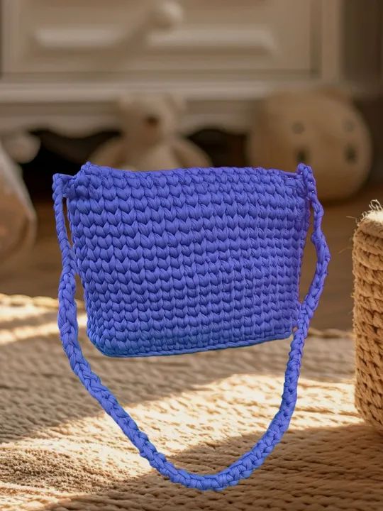 Bolsa Azul Marinho crochê  - Foto 3