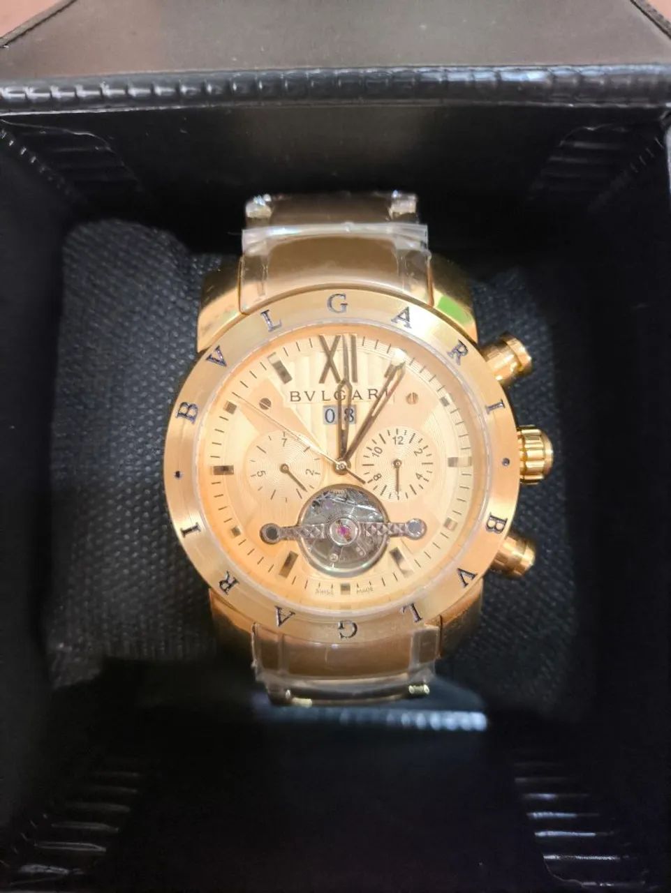 Relógio de pulso BVLGARI masculino dourado - Foto 5