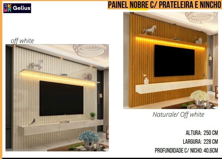 PAINEL NOBRE RIPADO 100% MDF COM LED  - Foto 6