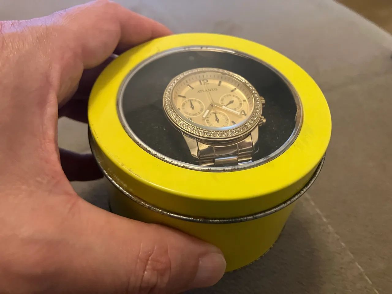 Relógio Atlantis Analógico Dourado Nunca Usado - Foto 5