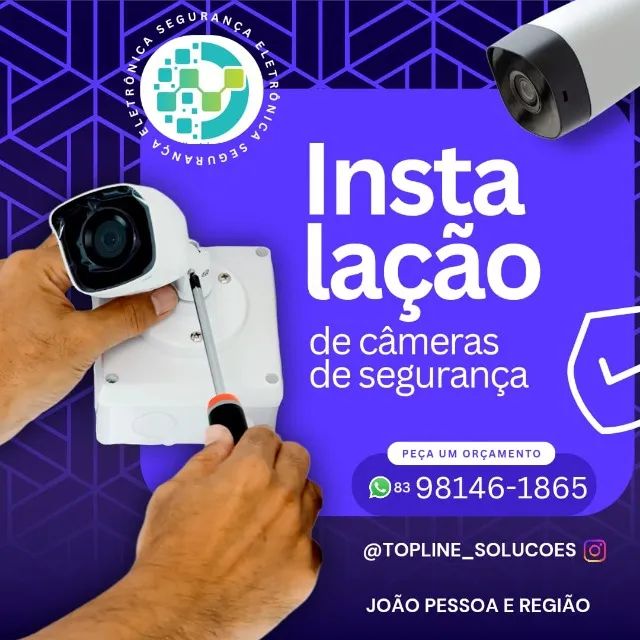 Câmeras, alarmes, portão eletrônico,cerca elétrica.