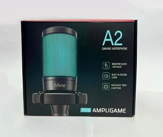 Microfone Gamer Condensador Fifine A2 Rgb Usb