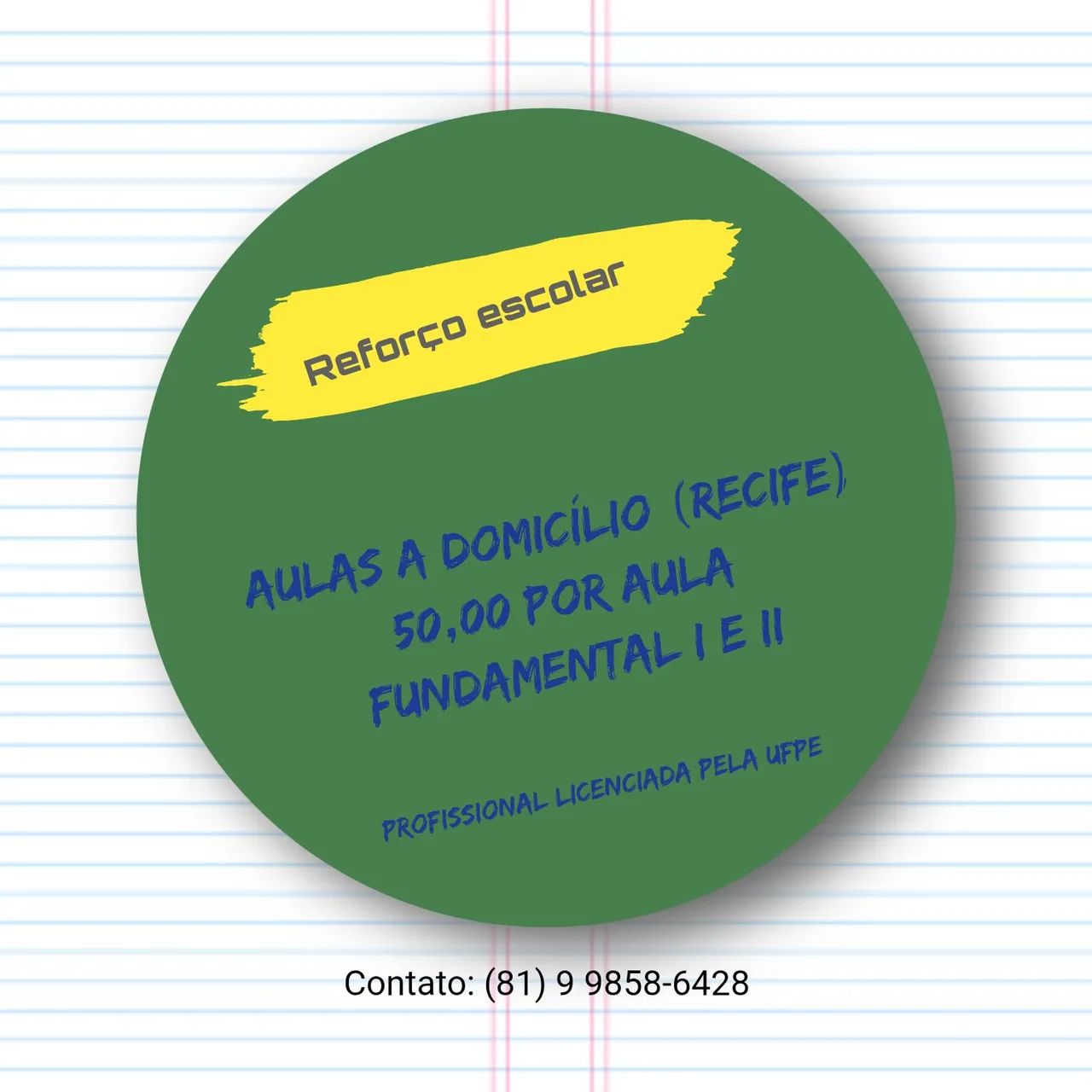 Aulas de reforço a domicílio 