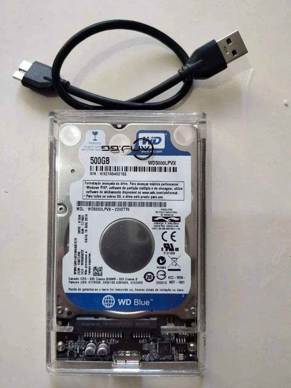 HD externo de 500 gb USB 3.0 wd para backup e jogos 