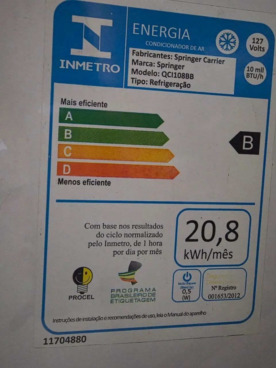 Ar-Condicionado 10.000 BTUs - Funcionando Perfeitamente - Foto 3