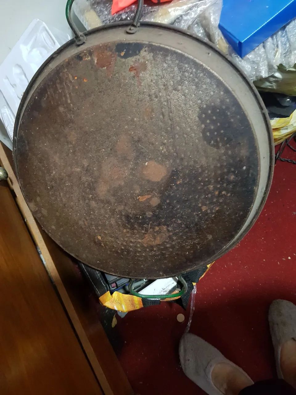 ANTIGA FORMA DE PAELLA ESPANHOLA DE FERRO FUNDIDO DE 1950 COM 44 CM DE DIÂMETRO - Foto 2