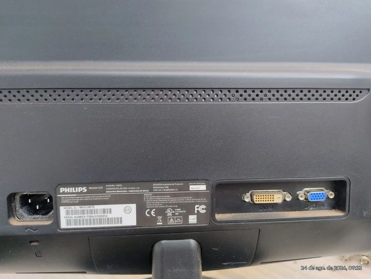 Monitor Philips 18.5" LED Widescreen (Modelo 196V3L) - VGA e DVI - Foto 3