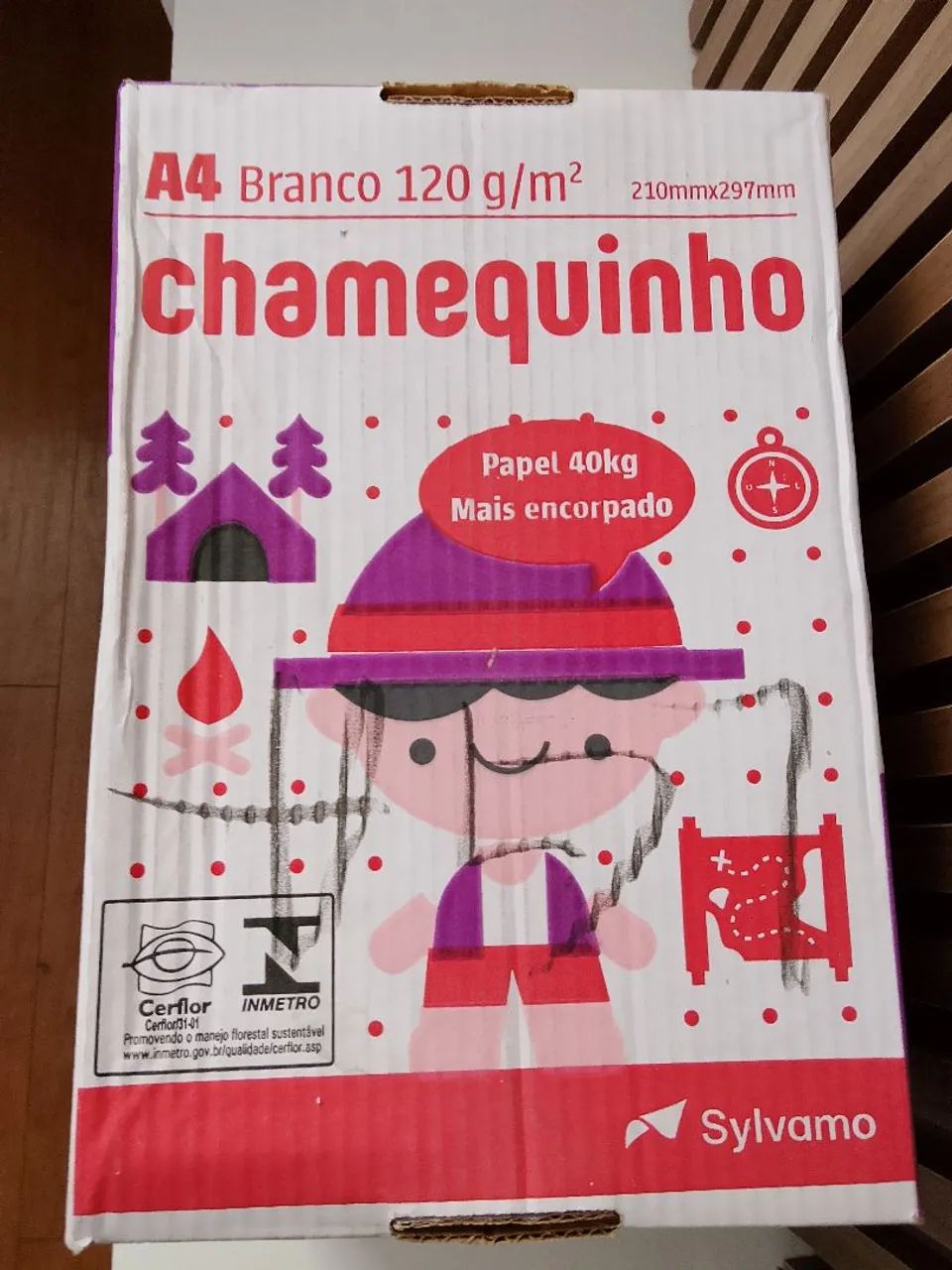 Papel Chamequinho 40 kg - ( Caixa com 25 pacotes com 50 folhas cada) - Foto 2