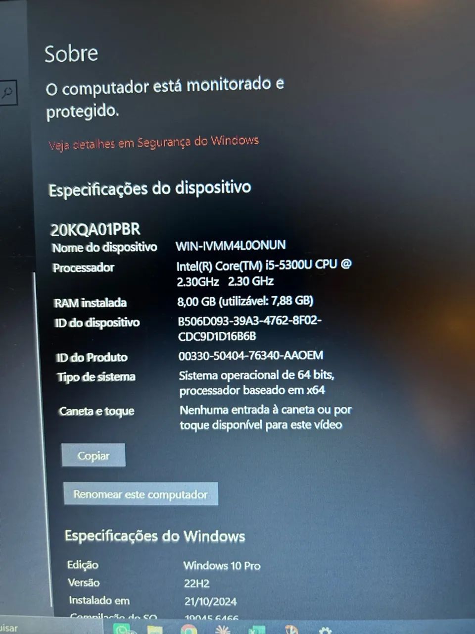 Notebook Lenovo ThinkPad i5 5ª geração, 8 GB RAM, 14" - Foto 4