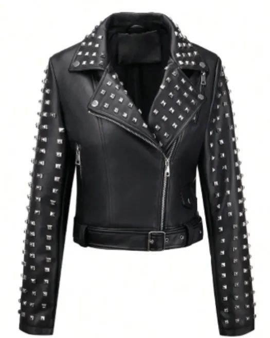 Jaqueta Biker Feminina com rebites